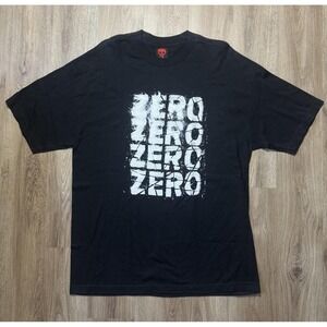 Vintage Y2K ZERO Skateboards‎ Black T Shirt Mens Size XL